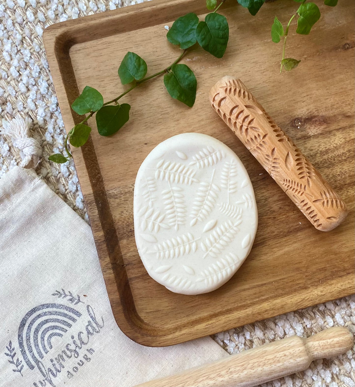 Botanical Fern Play Dough Roller