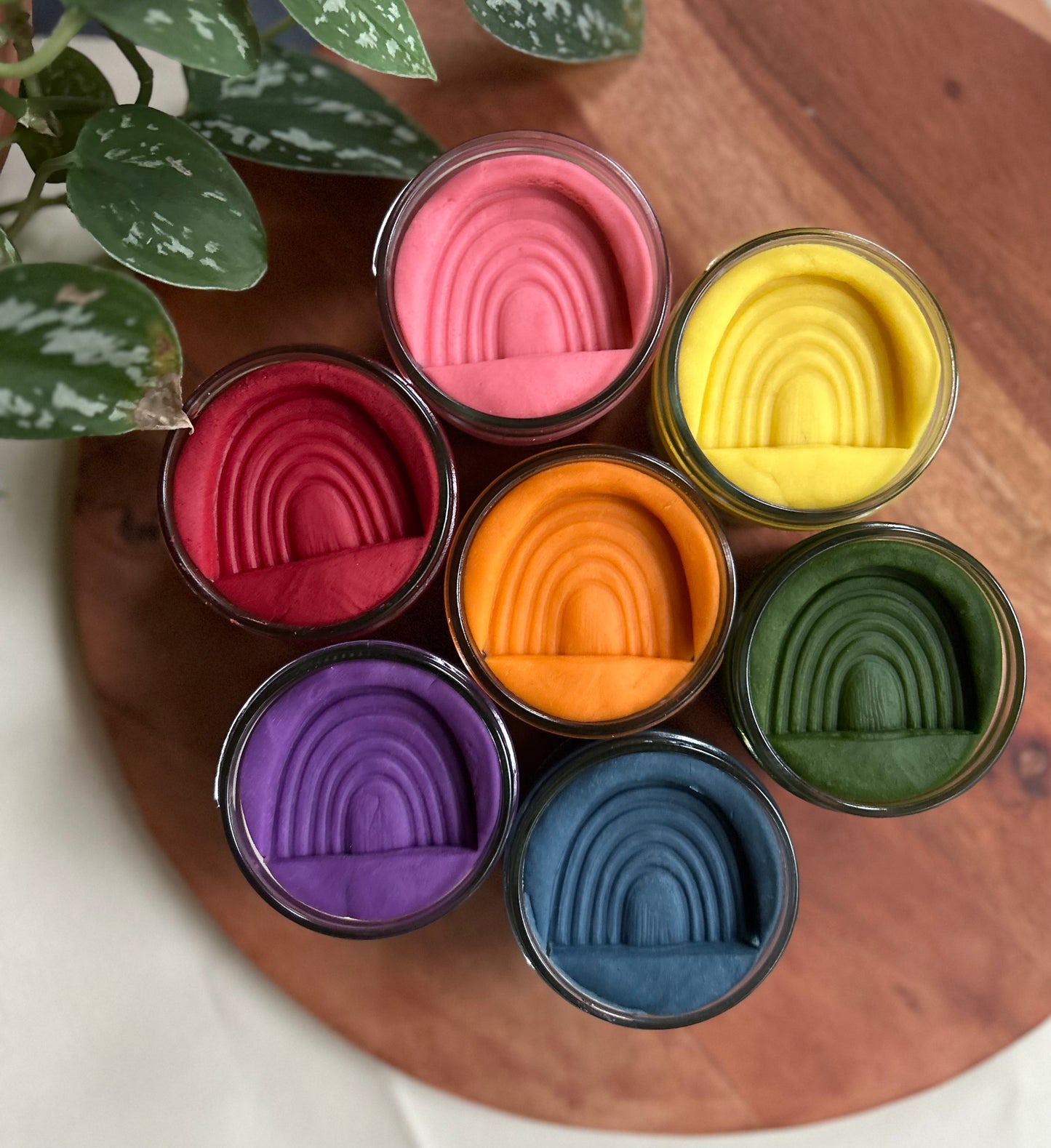 Handcrafted Rainbow of Colors Play Dough Set