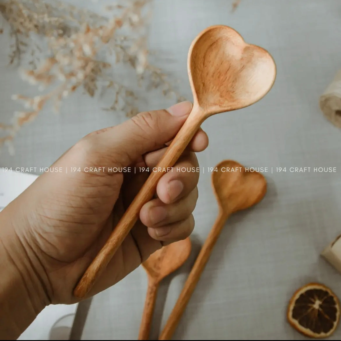 Straight Handled Heart Spoon