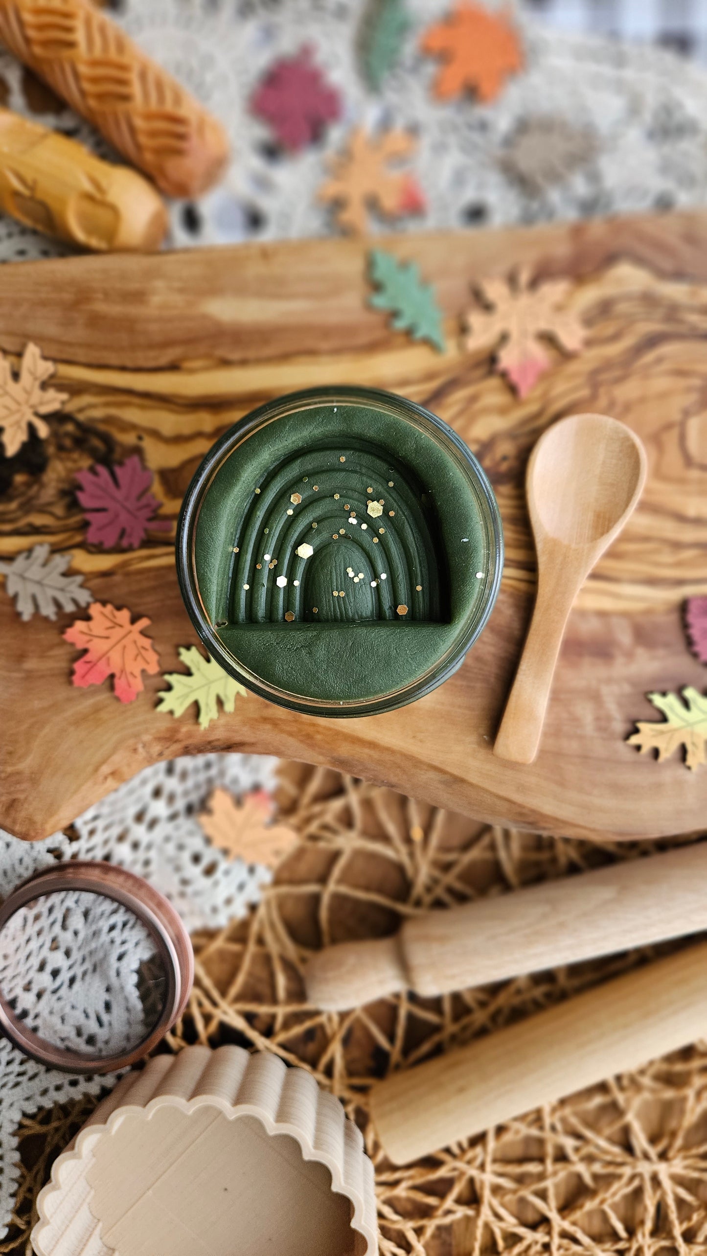 Handcrafted Forest Green Play Dough