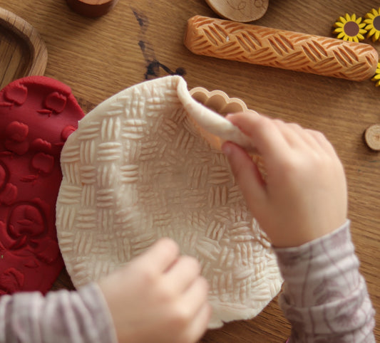 Large Basket Weave Play Dough Roller