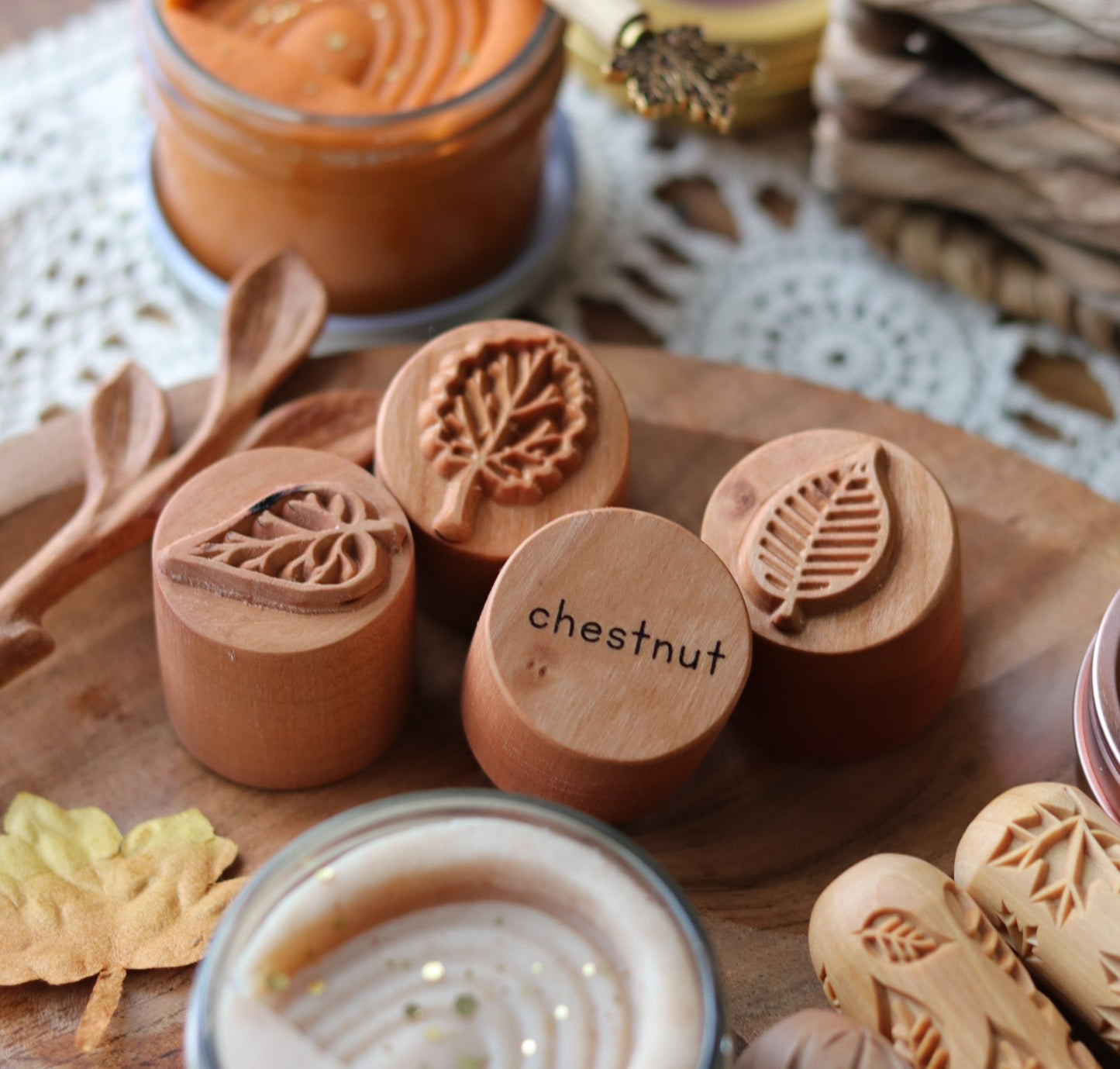 Autumn Leaves #2 Play Dough Stamp Set