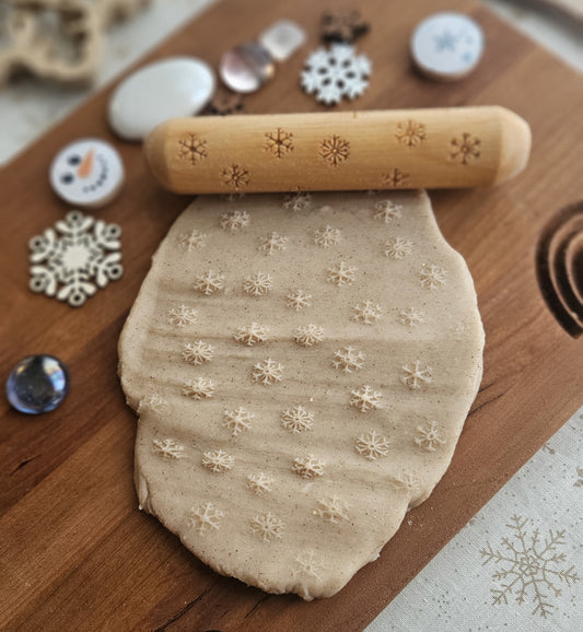 Simple Snowflakes Play Dough Roller