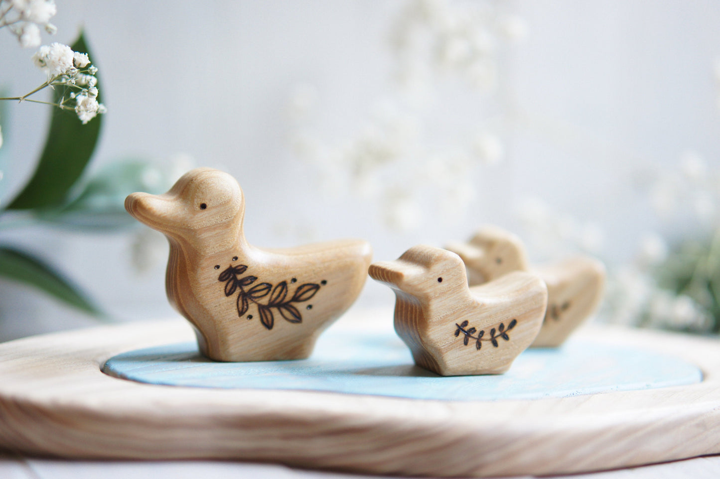 Handcrafted Wooden Duck and Ducklings