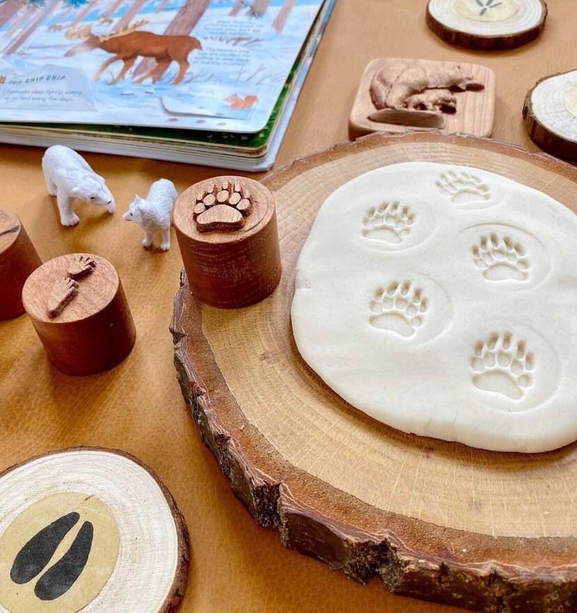 Woodland Animal Tracks Play Dough Stamps