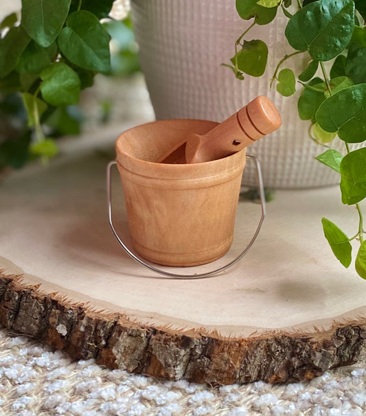 Wooden Bucket and Scoop